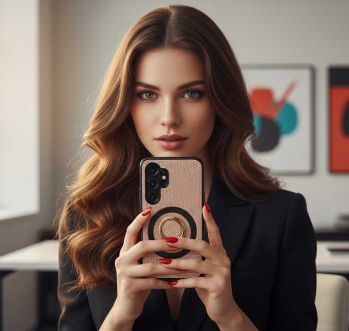 Capa Protetora Premium Com Anel Para Samsung Galaxy Z Flip 5 - Rosa-claro  Capa Protetora Premium Com Anel Para Samsung Galaxy Z Flip 5 - Rosa-claro