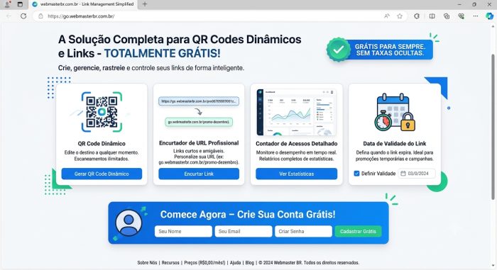 Gerador de QR Code e Encurtador de Link Grátis