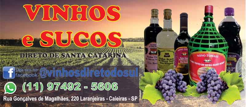 Vinhos e Sucos Colonial direto de Santa Catarina